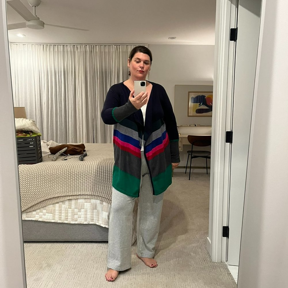 Anthropologie Striped Waterfall Cardigan